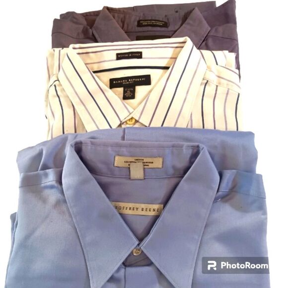 Lot of 3 Vintage Long Sleeve Shirts Bill Blass Banana Republic Geoffrey … - Picture 2 of 6